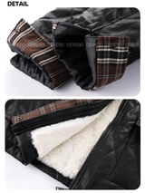 Warm Classic Leather Half Quilting Jacket