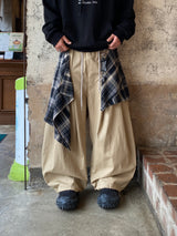 Debut Check Layered Cotton Pants 2C