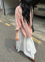 Saku Pure Lace Banding Long Skirt