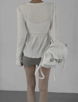 Le Can Lace Crop Cardigan