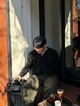City wool one tuck wide pants