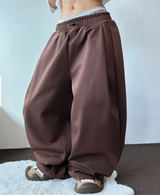 バルーンフロントストリングスウェットパンツ🤎🖤🩶3カラー