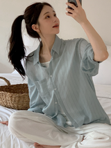 BZ Stripe Pocket Loose Fit Shirt (3color)