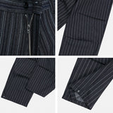 No.1300 N stripe denim wide PT