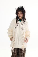 Beige embroidered jacket