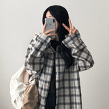 Cardi summer boxy fit linen checkered shirt shirt