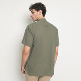 MON AKITA - Fujita Men Short Sleeve Shirt Green