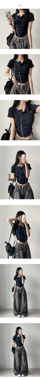 Tote span snap pocket short sleeve