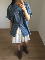 Overfit Nerd Check Shirt (2color)