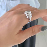 Silver 925 Bold Big Pumpkin Open Ring