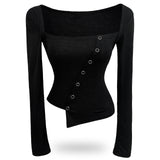 Maddie snap button unbalanced T