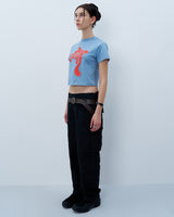 TWISTED LOGO CROP TSHIRT-BLUE