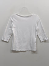 ボートネックコットン7分丈袖Tシャツ