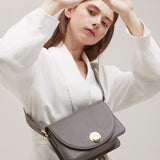 ISLE MINI shoulder leather bag / Mud Grey