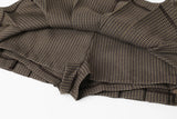 Button pleats skirt - brown