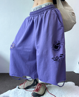ビビフダメージオーバーバミューダ💜4COLOR