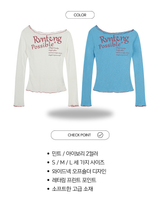 ワイドネックオフショルダーレタリング長袖Tシャツ