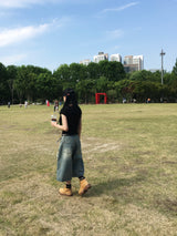 メランディストレスバミューダデニムパンツ (2c)