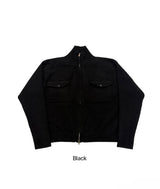 ツーポケットハイネックニットジップアップ(2color)