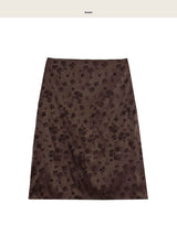 inua matte satin flower midi sk