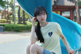 ハートロゴTシャツ - イエロー