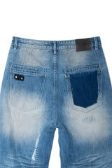 DESTROYED PAINTING WASHED DENIM (BLUE)