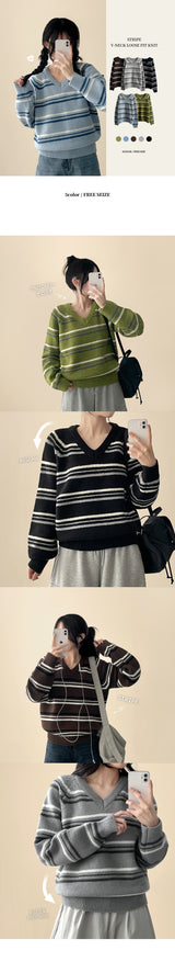 Lea Dotom Dangara V-neck Knit