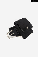 Suede pouch belt