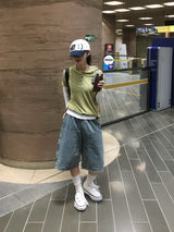 ゴーデヘンリーネックフーデッドショートスリーブTシャツ(5c)