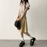 Shirin ストライプサイドストリング半袖フード付きブラウスカーディガン