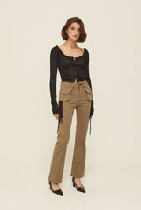 Lace up cargo pants