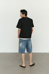 エイジスプラッターカーペンターデニムショーツ(Washed Blue)