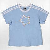 スターフォントロゴセミクロップTシャツ - 6COLOR