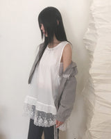 ベナンレーススリーブレスレイヤードドレス