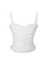 Shirring lace frill top (3color)