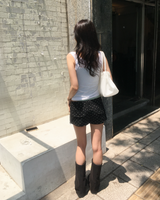Dot double waist skirt pants