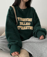 Skang boxy lettering fleece sweatshirt