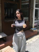 See-through Slim Off-Shoulder Raglan T-Shirt (3c)