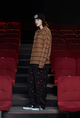 FLORAL JACQUARD PANTS / BLACK