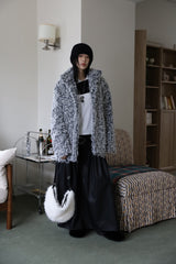 Marine leather long skirt
