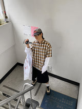 No.1255 T check half SHIRT (3color)