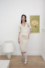 [香] Floral Lace Sleeveless & Bolero SET (Ivory)