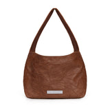 LEATHER WRINKLE TOTE BAG_BROWN