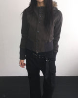 Stud belt boots cut pants