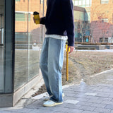 LMN メイアーティーンブラッシュワイドデニムパンツ (2 colors)