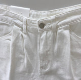 Golden Front Pintuck High-Waist A-Line Cotton Shorts 2 Colors