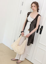 Jeanne Lace Flower Shoulder Bag_Cream