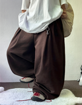 KEY RING BACK-FRONT PINTUCK BALLOON PANTS 🤎🩶🤍🖤4COLOR
