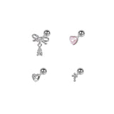 [SET] シュガー クロス ハート ピアス