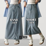 Sundy Charlang クールデニムロングスカート [ショート & ベーシックセレクション] Lyocell Fabric